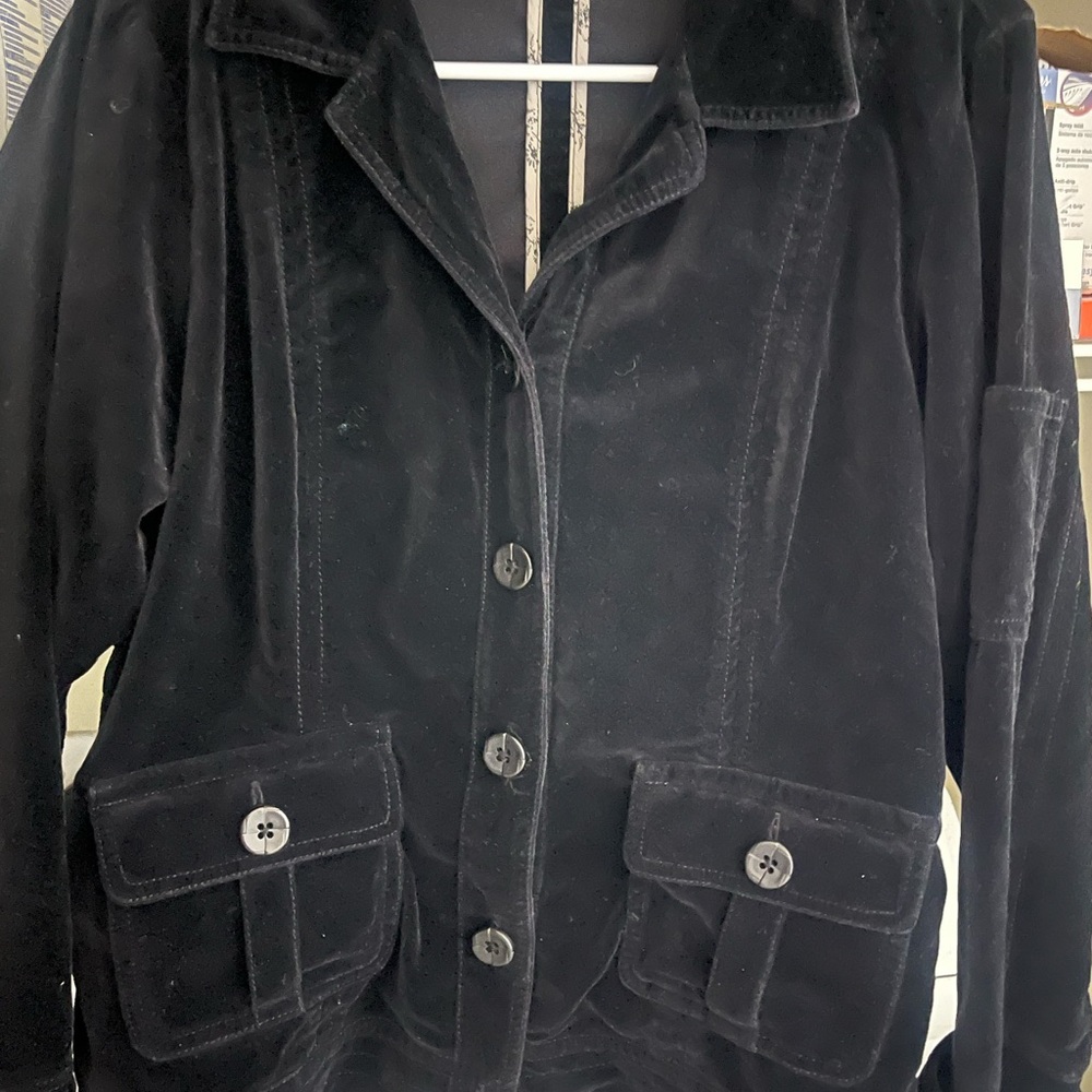 CAbi Black Velvet Blazer